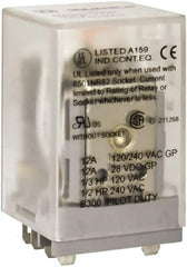 Square D - 1/2 hp at 240 Volt & 1/3 hp at 120 Volt, Electromechanical Spade General Purpose Relay - 10 Amp at 240 VAC, DPDT, 48 VDC - Caliber Tooling