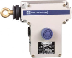 Telemecanique Sensors - 10 Amp, 2NC Configuration, Left Hand Operation, Rope Operated Limit Switch - Pushbutton Reset, Rope Pull, No Pilot Light, 300 VAC - Caliber Tooling