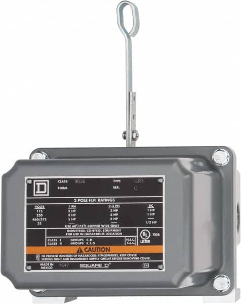 Square D - 7 and 9 NEMA Rated, DPST, Float Switch Pressure and Level Switch - 575 VAC, Line-Load-Load-Line Terminal - Caliber Tooling