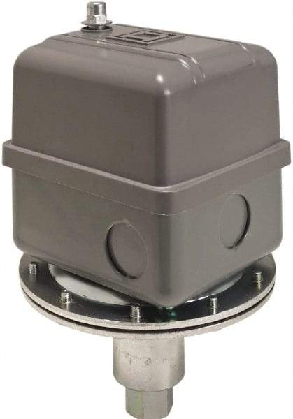 Square D - 1 NEMA Rated, DPST, 3 inHg to 8 inHg, Vacuum Switch Pressure and Level Switch - Adjustable Pressure, 480 VAC, Screw Terminal - Caliber Tooling