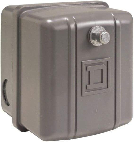 Square D - 1 NEMA Rated, DP, 110 to 125 psi, Electromechanical Pressure and Level Switch - Adjustable Pressure, 460/575 VAC, 1/4 Inch Connector, Screw Terminal, For Use with Air Compressors, Power Circuits, Water Pumps - Caliber Tooling