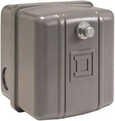 Square D - 1 NEMA Rated, DPST, 140 to 175 psi, Electromechanical, Snap Action Pressure and Level Switch - Adjustable Pressure, 460/575 VAC, 3/8 Inch Connector, Screw Terminal, For Use with Air Compressors, Power Circuits, Water Pumps - Caliber Tooling