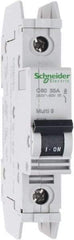 Schneider Electric - 35 Amp, 125 VDC, 240 VAC, 60 VDC, 1 Pole, DIN Rail Mount, Fixed Mount Miniature Circuit Breaker - Thermal Magnetic Trip, Multiple Breaking Capacity Ratings, 73mm Deep x 107mm High x 18mm Wide - Caliber Tooling