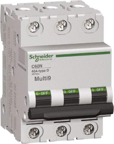 Schneider Electric - 63 Amp, 3 Pole, DIN Rail Mount Standard Circuit Breaker - Multiple Breaking Capacity Ratings, 14-2 (Copper) AWG, 3 Inch Deep x 3.19 Inch High x 2.13 Inch Wide - Caliber Tooling