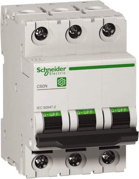 Schneider Electric - 20 Amp, 440 VAC, 3 Pole, DIN Rail Mounted Miniature Circuit Breaker - Magnetic Trip, Multiple Breaking Capacity Ratings, 18-4 AWG, 76mm Deep x 81mm High x 54mm Wide - Caliber Tooling