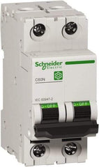 Schneider Electric - 6 Amp, 440 VAC, 2 Pole, DIN Rail Mounted Miniature Circuit Breaker - Magnetic Trip, Multiple Breaking Capacity Ratings, 18-4 AWG, 76mm Deep x 81mm High x 36mm Wide - Caliber Tooling