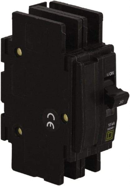 Square D - 45 Amp, 120/240 VAC, 2 Pole, DIN Rail Mounted, Flush Mount, Surface Mount Miniature Circuit Breaker - Thermal Magnetic Trip, 10 kA at 120/240 VAC Breaking Capacity, 14-2 (Aluminum), 14-2 (Copper) AWG, 74mm Deep x 103mm High x 19mm Wide - Caliber Tooling