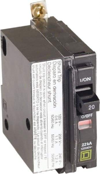 Square D - 20 Amp, 240 VAC, 1 Pole, Bolt On Miniature Circuit Breaker - 14-8 AWG - Caliber Tooling