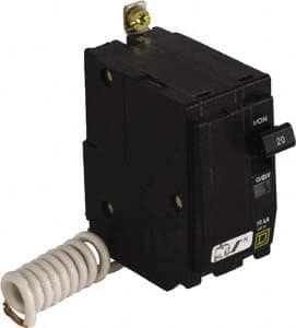 Square D - 15 Amp, 120 VAC, 2 Pole, Bolt On Miniature Circuit Breaker - 14-8 AWG - Caliber Tooling