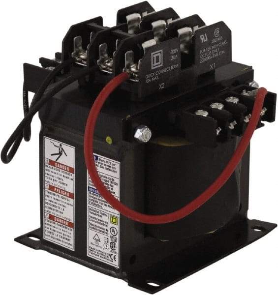 Square D - 1 Phase, 500 VA, Top Mount Fuse Block Control Transformer - 131°F Temp Rise - Caliber Tooling