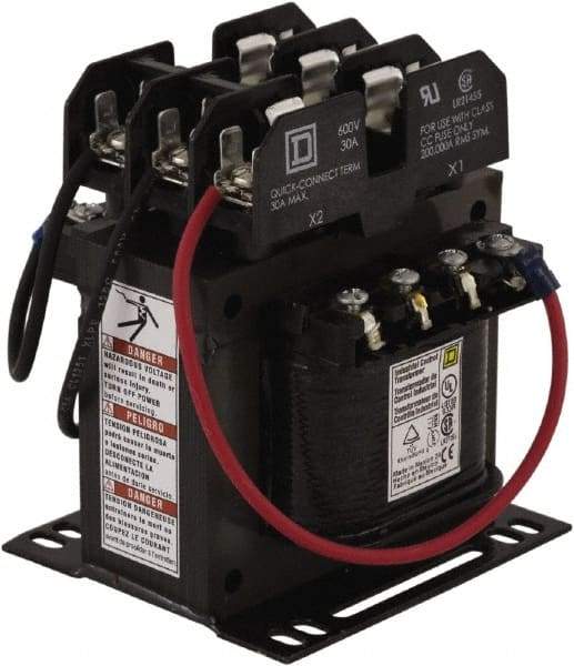 Square D - 150 VA, Top Mount Fuse Block Control Transformer - 50/60 Hz, 3.59 Inch Deep x 4-1/2 Inch High - Caliber Tooling