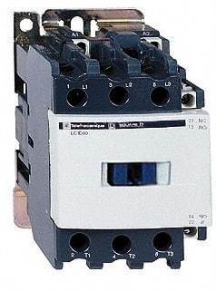 Schneider Electric - 3 Pole, 24 Coil VDC, 40 Amp at 440 VAC and 60 Amp at 440 VAC, Nonreversible IEC Contactor - 1 Phase hp: 3 at 115 VAC, 5 at 230/240 VAC, 3 Phase hp: 10 at 200/208 VAC, 10 at 230/240 VAC, 30 at 460/480 VAC, 30 at 575/600 VAC - Caliber Tooling