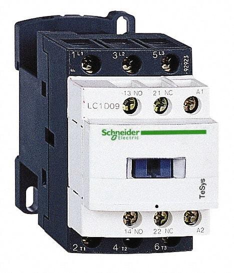 Schneider Electric - 3 Pole, 208 Coil VAC at 50/60 Hz, 25 Amp at 440 VAC and 9 Amp at 440 VAC, Nonreversible IEC Contactor - 1 Phase hp: 0.5 at 115 VAC, 1 at 230/240 VAC, 3 Phase hp: 2 at 200/208 VAC, 2 at 230/240 VAC, 5 at 460/480 VAC, 7.5 at 575/600 VAC - Caliber Tooling