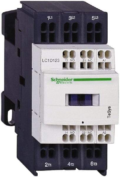 Schneider Electric - 3 Pole, 120 Coil VAC at 50/60 Hz, 16 Amp at 440 VAC and 9 Amp at 440 VAC, Nonreversible IEC Contactor - 1 Phase hp: 0.5 at 115 VAC, 1 at 230/240 VAC, 3 Phase hp: 2 at 200/208 VAC, 2 at 230/240 VAC, 5 at 460/480 VAC, 7.5 at 575/600 VAC - Caliber Tooling