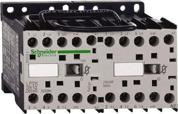 Schneider Electric - 3 Pole, 24 Coil VDC, 12 Amp at 440 VAC, 16 Amp at 690 VAC and 20 Amp at 440 VAC, Reversible IEC Contactor - BS 5424, CSA, IEC 60947, NF C 63-110, RoHS Compliant, UL Listed, VDE 0660 - Caliber Tooling