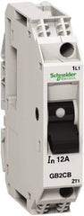 Schneider Electric - 12 Amp, 1 Pole, Backplate, Clip, DIN Rail Mount Circuit Protector - Thermal Magnetic Trip, Multiple Breaking Capacity Ratings, 67mm Deep x 74mm High x 15mm Wide - Caliber Tooling