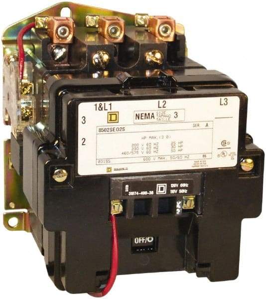 Square D - 4 Pole, 208 Coil VAC at 60 Hz, 90 Amp NEMA Contactor - Open Enclosure, 60 Hz at 208 VAC - Caliber Tooling