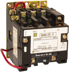 Square D - 3 Pole, 110 Coil VAC at 50 Hz and 120 Coil VAC at 60 Hz, 18 Amp NEMA Contactor - Open Enclosure, 50 Hz at 110 VAC and 60 Hz at 120 VAC - Caliber Tooling