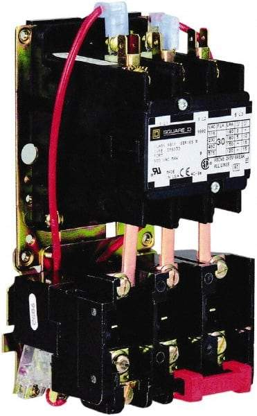 Square D - 2 Pole, 30 Amp Inductive Load, 110 Coil VAC at 50 Hz and 120 Coil VAC at 60 Hz, Definite Purpose Contactor - Phase 1 Hp:  2 at 115 VAC, 5 at 230 VAC, Open Enclosure - Caliber Tooling