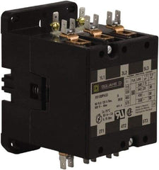 Square D - 3 Pole, 90 Amp Inductive Load, 24 Coil VAC at 50/60 Hz, Definite Purpose Contactor - Phase 1 and Phase 3 Hp:  20 at 230 VAC, 30 at 230 VAC, 50 at 460 VAC, 50 at 575 VAC, 7.5 at 115 VAC, 120 Amp Resistive Rating, CE, CSA, UL Listed - Caliber Tooling