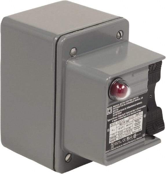 Square D - 3 Poles, 30 Amp, NEMA, Enclosed Toggle Manual Motor Starter - 1 hp at 90 VDC, 10 hp at 460 VAC, 10 hp at 575 VAC, 1-1/2 hp at 230 VDC, 2 hp at 115 VAC, 2 hp at 115 VDC & 7-1/2 hp at 230 VAC, CE, CSA, NEMA 4 & UL Listed - Caliber Tooling