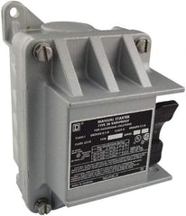 Square D - 3 Poles, 30 Amp, NEMA, Enclosed Toggle Manual Motor Starter - 1 hp at 90 VDC, 10 hp at 460 VAC, 10 hp at 575 VAC, 1-1/2 hp at 230 VDC, 2 hp at 115 VAC, 2 hp at 115 VDC & 7-1/2 hp at 230 VAC, CE, CSA, NEMA 3R/7/9 & UL Listed - Caliber Tooling