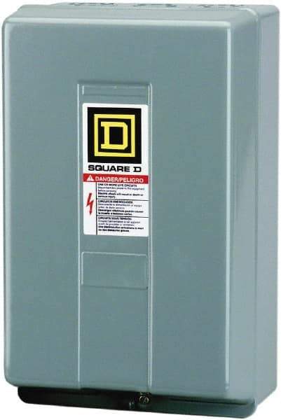 Square D - 1 NEMA Rated, 6 Pole, Electrically Held Lighting Contactor - 20 A (Tungsten), 30 A (Fluorescent), 110 VAC at 50 Hz, 120 VAC at 60 Hz, 6NO Contact Configuration - Caliber Tooling