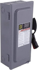 Square D - 100 Amp, 240 VAC, 250 VDC, 3 Pole Fused Safety Switch - NEMA 1, 15 hp at 240 VAC, 20 hp at 250 VDC (Single Phase), 30 hp at 240 Vac, 20 hp at 250 VDC (Triple Phase), 3PST Contact Form - Caliber Tooling