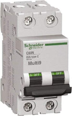 Schneider Electric - 1 Amp, 2 Pole, DIN Rail Mount Standard Circuit Breaker - Multiple Breaking Capacity Ratings, 14-4 (Copper) AWG, 3 Inch Deep x 3.19 Inch High x 1.42 Inch Wide - Caliber Tooling