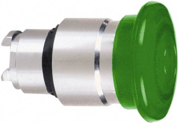 Schneider Electric - 22mm Mount Hole, Extended Mushroom Head, Pushbutton Switch Only - Round, Green Pushbutton, Nonilluminated, Momentary (MO) - Caliber Tooling