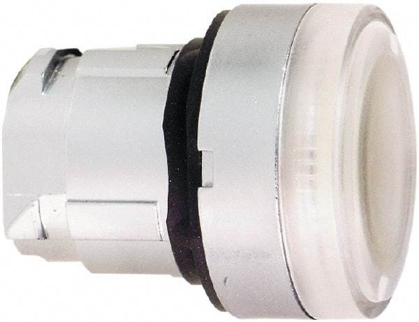 Schneider Electric - 22mm Mount Hole, Flush, Pushbutton Switch Only - Round, White Pushbutton, Illuminated, Momentary (MO) - Caliber Tooling