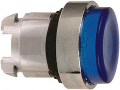 Schneider Electric - 22mm Mount Hole, Extended Straight, Pushbutton Switch Only - Round, Blue Pushbutton, Nonilluminated, Momentary (MO) - Caliber Tooling