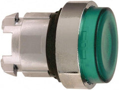 Schneider Electric - 22mm Mount Hole, Extended Straight, Pushbutton Switch Only - Round, Green Pushbutton, Illuminated, Maintained (MA) - Caliber Tooling