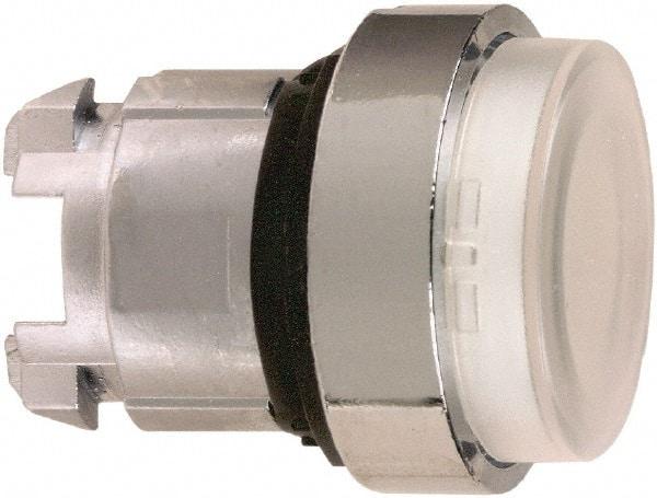 Schneider Electric - 22mm Mount Hole, Extended Straight, Pushbutton Switch Only - Round, White Pushbutton, Illuminated, Maintained (MA) - Caliber Tooling