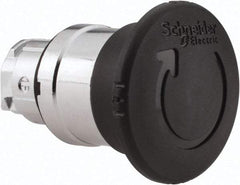 Schneider Electric - 22mm Mount Hole, Extended Mushroom Head, Pushbutton Switch Only - Round, Black Pushbutton, Nonilluminated, Maintained (MA) - Caliber Tooling