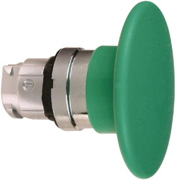 Schneider Electric - 22mm Mount Hole, Extended Mushroom Head, Pushbutton Switch Only - Round, Green Pushbutton, Nonilluminated, Momentary (MO) - Caliber Tooling