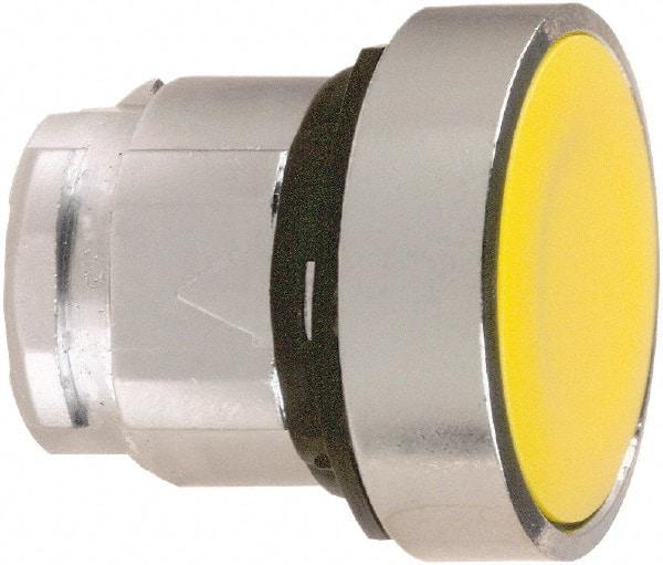 Schneider Electric - 22mm Mount Hole, Flush, Pushbutton Switch Only - Round, Yellow Pushbutton, Maintained (MA) - Caliber Tooling