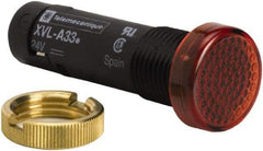 Schneider Electric - 24 V Red Lens LED Pilot Light - Threaded Connector, 16mm Wide - Caliber Tooling