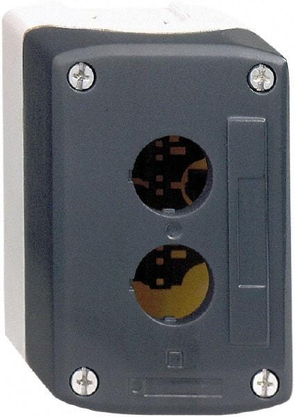 Schneider Electric - 2 Hole, 22mm Hole Diameter, Polycarbonate Pushbutton Switch Enclosure - 13, 4X NEMA Rated - Caliber Tooling