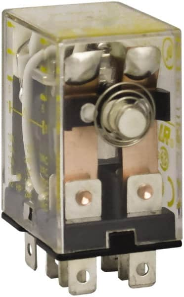 Square D - 1/2 hp at 240 Volt & 1/3 hp at 120 Volt, Electromechanical Plug-in General Purpose Relay - 10 Amp at 240 VAC, DPDT, 120 VAC at 50/60 Hz - Caliber Tooling