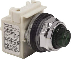 Schneider Electric - 120 VAC Green Lens LED Pilot Light - Round Lens, Screw Clamp Connector - Caliber Tooling