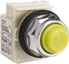 Schneider Electric - 120 VAC Yellow Lens Indicating Light - Screw Clamp Connector - Caliber Tooling