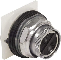 Schneider Electric - 30mm Mount Hole, Pushbutton Switch Only - Round, Black Pushbutton, Nonilluminated, Maintained (MA), Momentary (MO) - Caliber Tooling