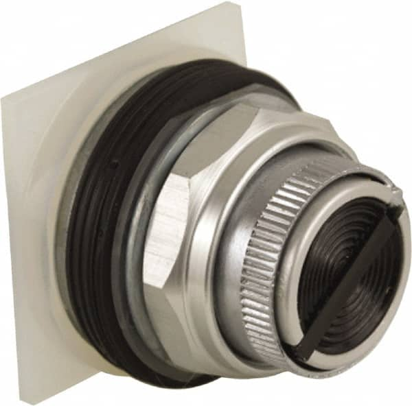 Schneider Electric - 30mm Mount Hole, Pushbutton Switch Only - Round, Black Pushbutton, Nonilluminated, Maintained (MA), Momentary (MO) - Caliber Tooling