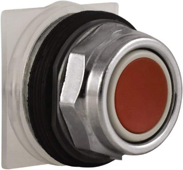 Schneider Electric - 30mm Mount Hole, Extended Straight, Pushbutton Switch Only - Round, Red Pushbutton, Momentary (MO), Weatherproof, Dust and Oil Resistant - Caliber Tooling