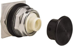 Schneider Electric - 30mm Mount Hole, Extended Straight, Pushbutton Switch Only - Black Pushbutton, Momentary (MO) - Caliber Tooling