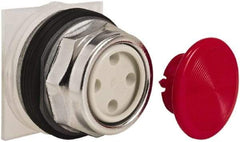 Schneider Electric - 30mm Mount Hole, Extended Straight, Pushbutton Switch Only - Round, Red Pushbutton, Momentary (MO), Weatherproof, Dust and Oil Resistant - Caliber Tooling