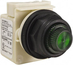 Schneider Electric - 24 V, 28 V Green Lens LED Indicating Light - Round Lens, Screw Clamp Connector, Corrosion Resistant, Dust Resistant, Oil Resistant - Caliber Tooling