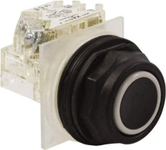 Schneider Electric - 30mm Mount Hole, Flush, Pushbutton Switch with Contact Block - Octagon, Black Pushbutton, Momentary (MO) - Caliber Tooling