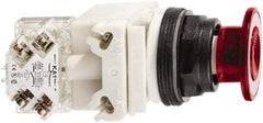 Schneider Electric - 30mm Mount Hole, Extended Mushroom Head, Pushbutton Switch Only - Round, Red Pushbutton, Illuminated, Maintained (MA) - Caliber Tooling